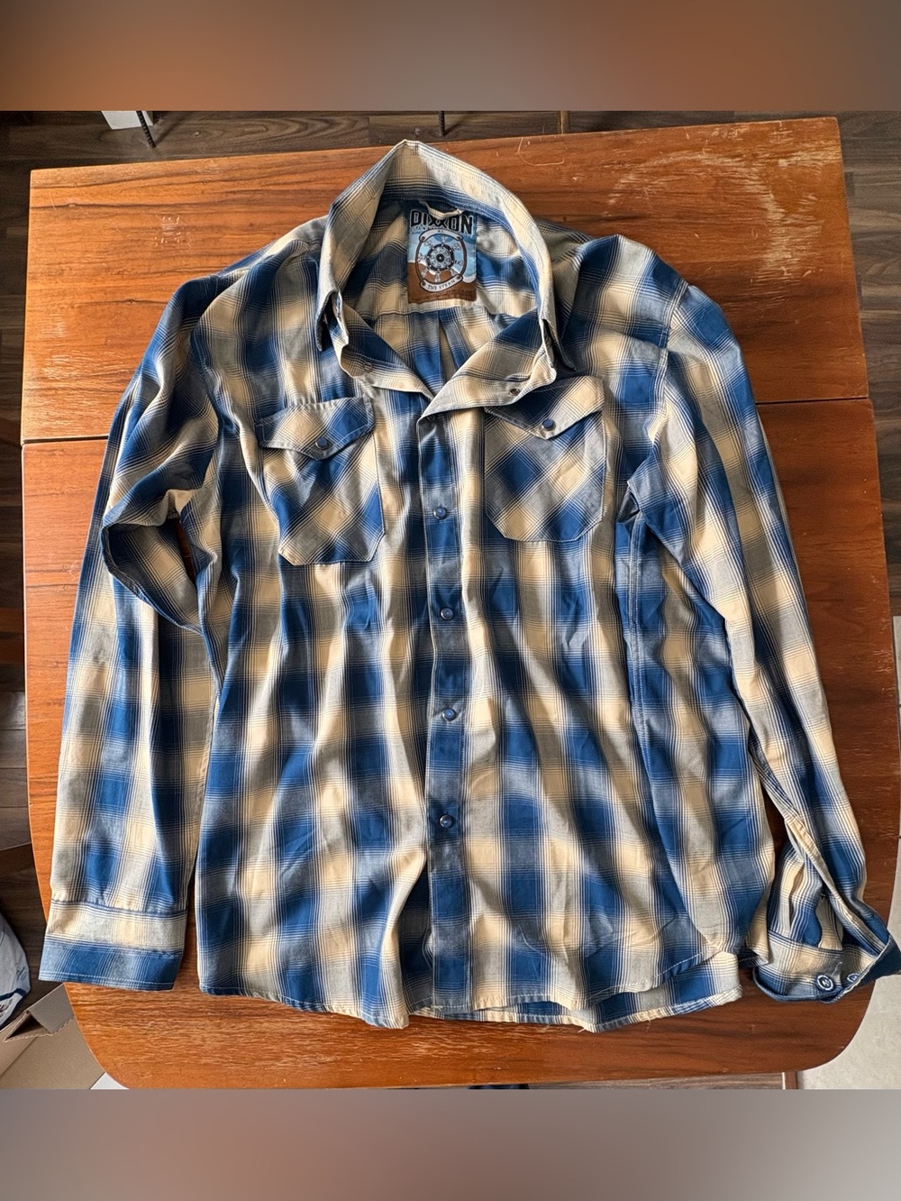 DIXXON The Stern Blue and Cream Plaid Button-Up Shirt
